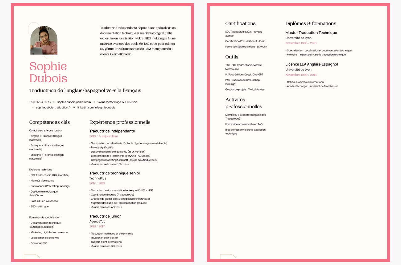 cv traducteur